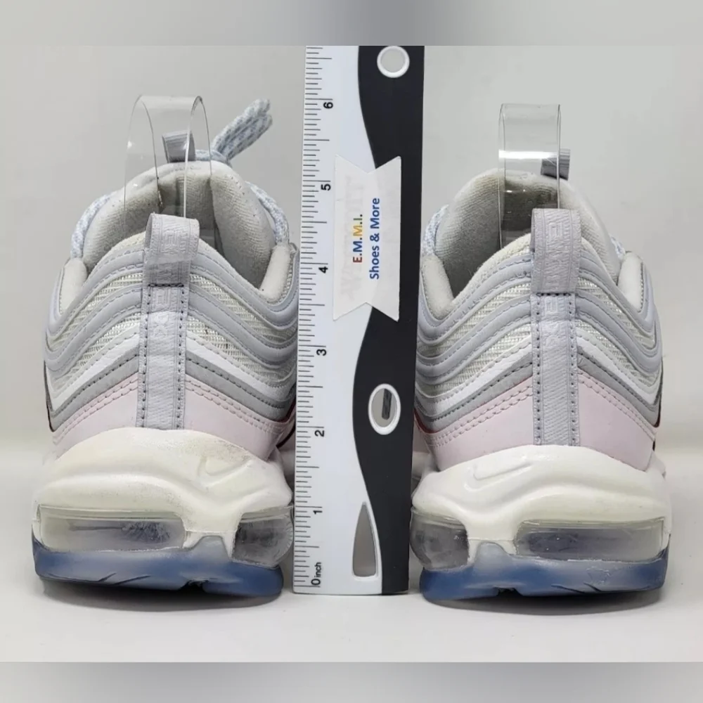 Nike Air Max 97 DIY Flare White Grey Pink Shoes CW5567-100 Mens Size 8 Pre-owned
